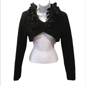 Omai designer black wool jacket size M